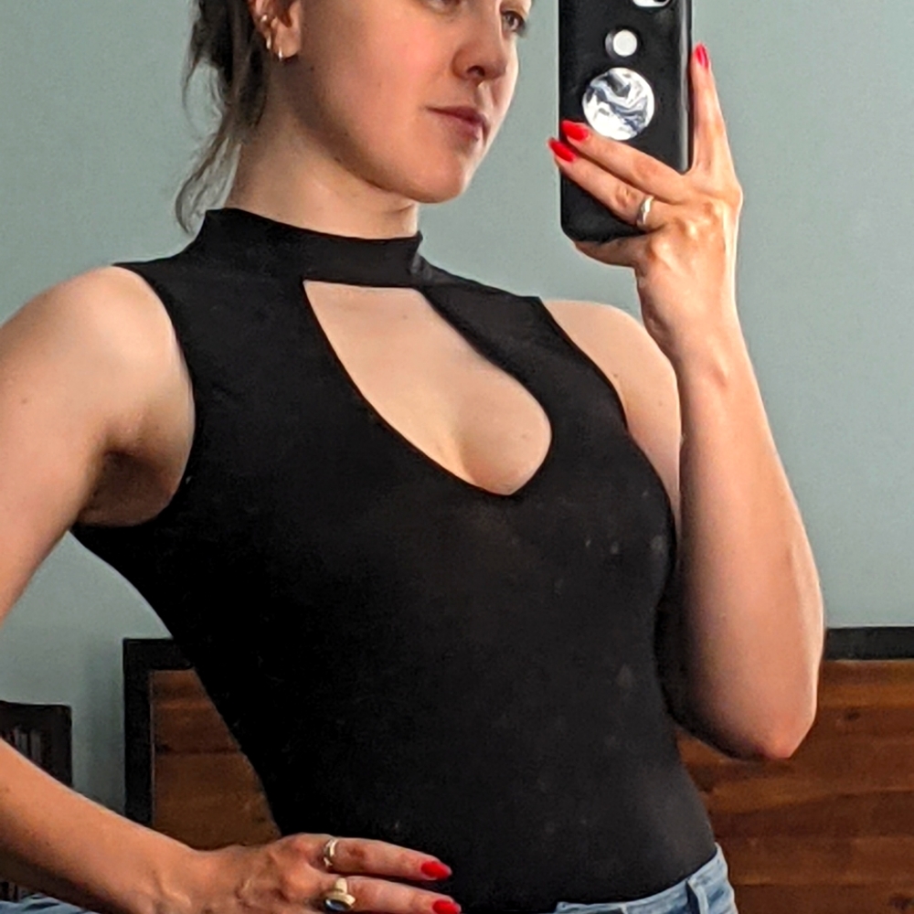 Black Keyhole Choker Bodysuit